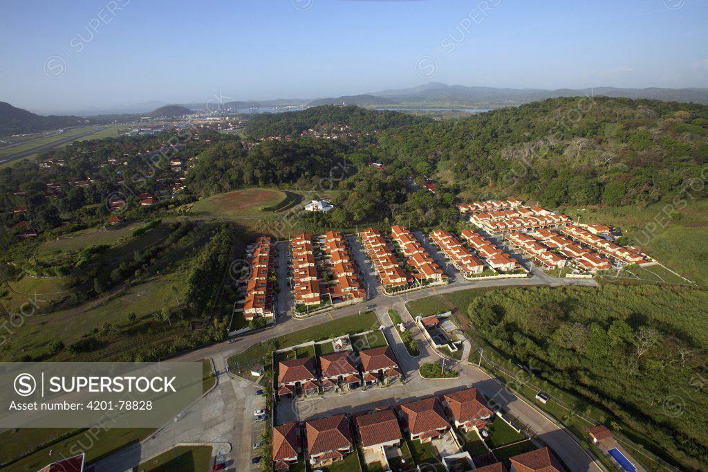 Aerial view of the Canal Zone, Albrook, former Fort Clayton, private housing area, Panama