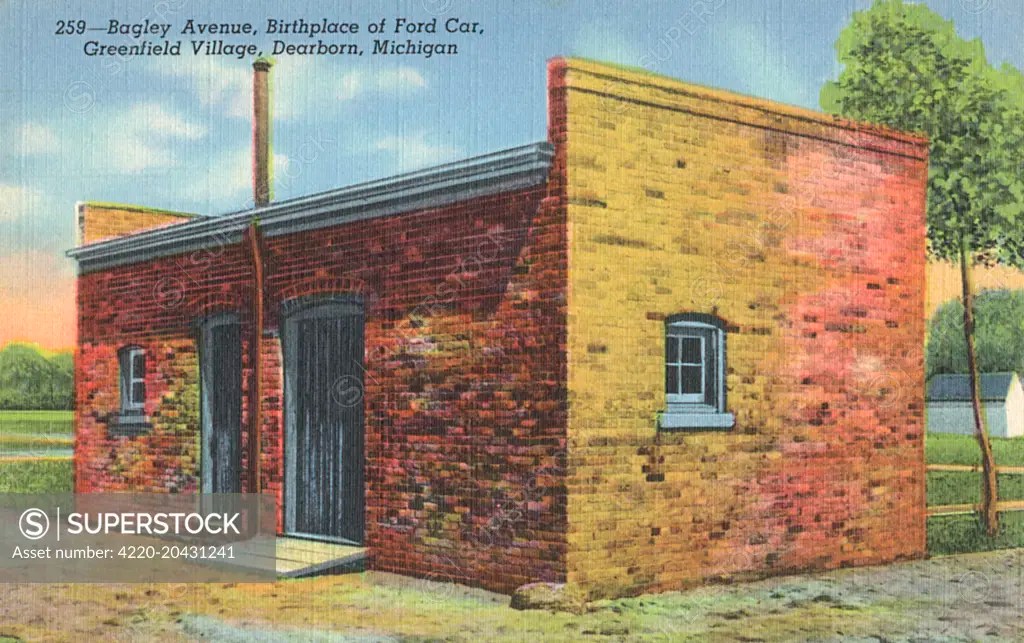 Bagley Avenue The birthplace of the Ford Car, Greenfield Village, Dearborn, Michigan, USA.In