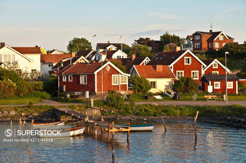 Gothenburg, Sweden. Traditional houses on the island of Aspero in