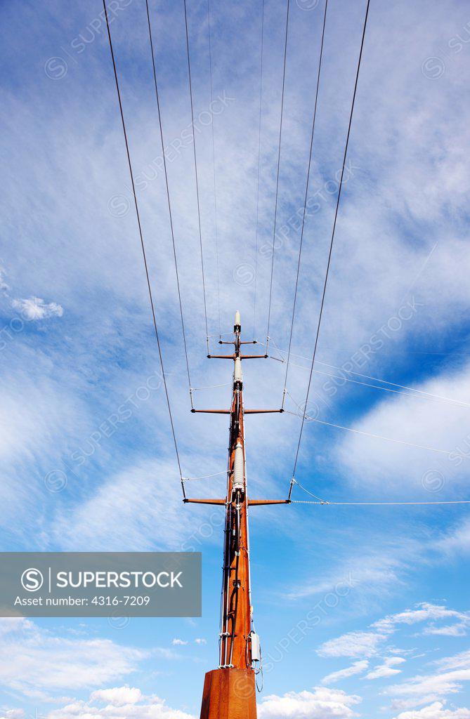 High voltage power lines, electricity transmission tower, and
