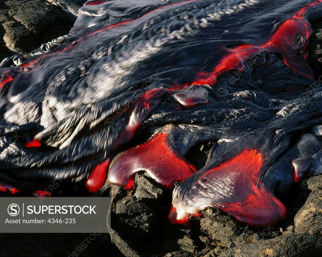 Hot Pahoehoe Lava Flows Relentlessly Downhill SuperStock