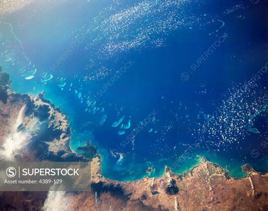 A View From Space of the Great Barrier Reef SuperStock