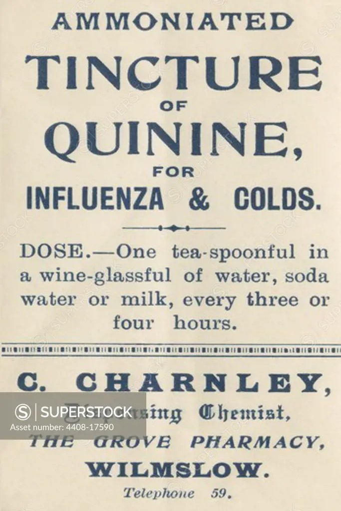 Ammoniated Tincture of Quinine, Medical Potions, Medications, & Cures
