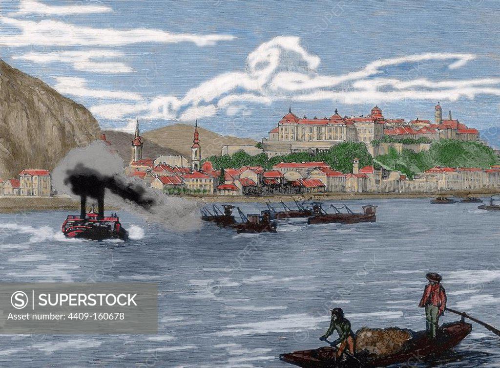 Hungary. Budapest and de river Danube. 1886. Engraving, 19th century