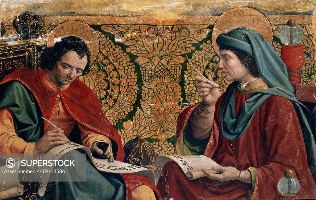 EVANGELISTAS SAN MATEO Y SAN LUCAS OLEO/TABLA 102x94 CMS. Author