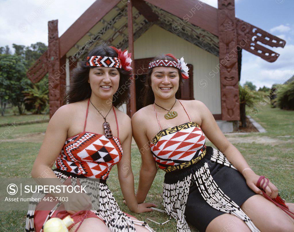 Maori Women Dressed in Traditional Maori Costume, Rotorua, North Island