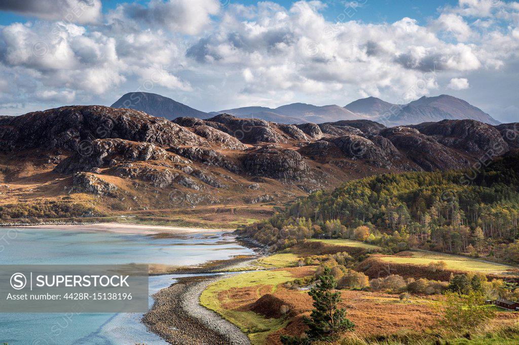 Craggy mountain landscape, Laide, Wester Ross, Scotland SuperStock