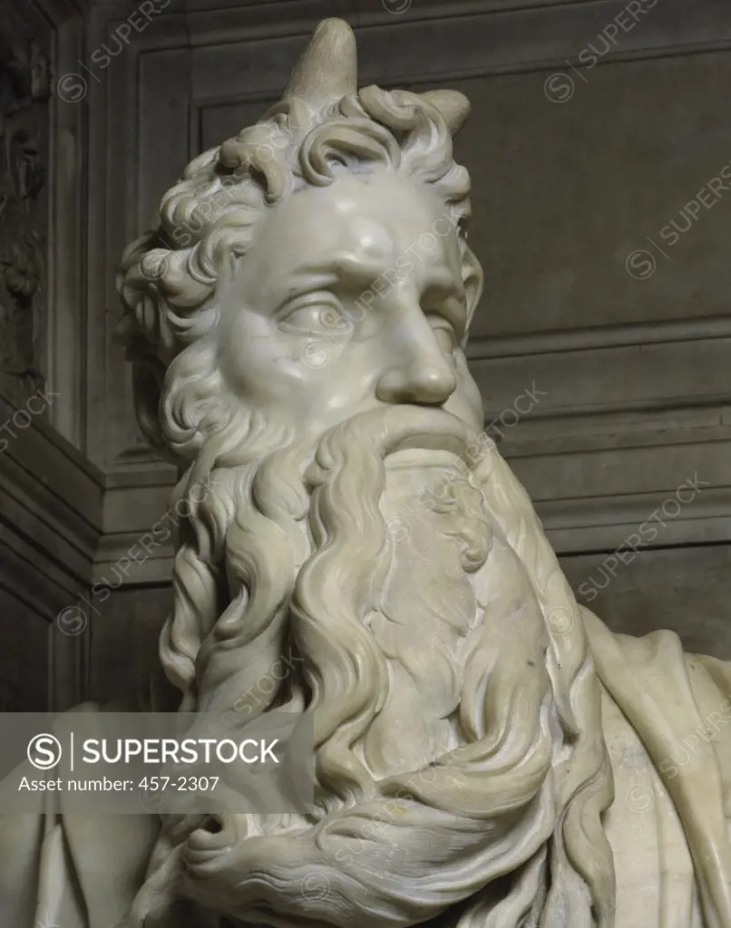 Moses (Detail Of Face) Michelangelo Buonarroti (14751564/Italian