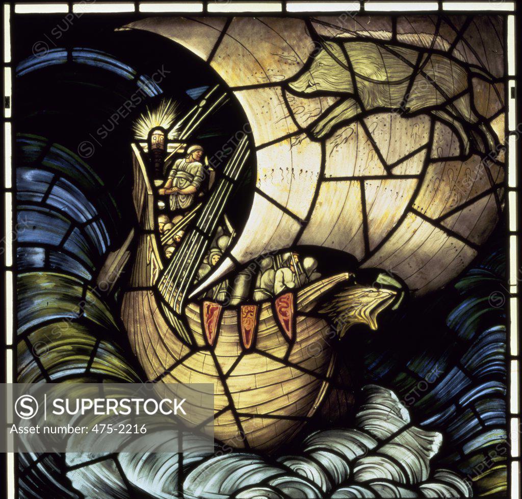 Viking Ship 19th C. Sir Edward BurneJones (18331898/British) Stained