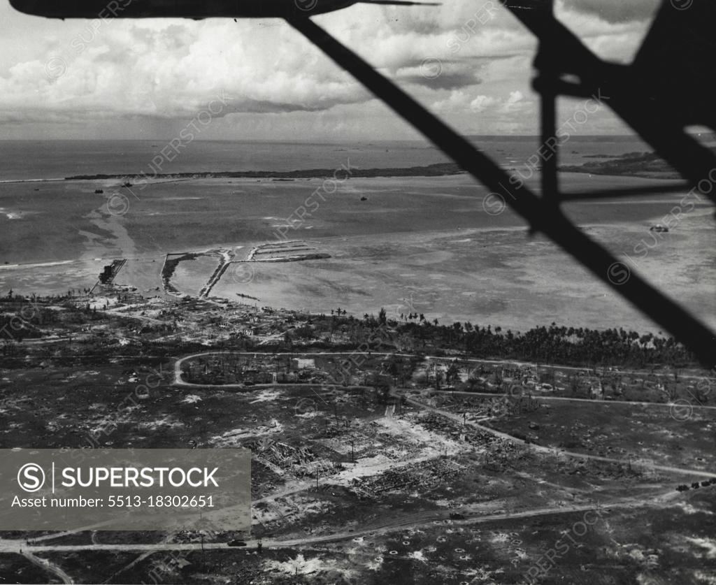 Guam Scene This aerial photo shows the ruins of the Marine Barracks