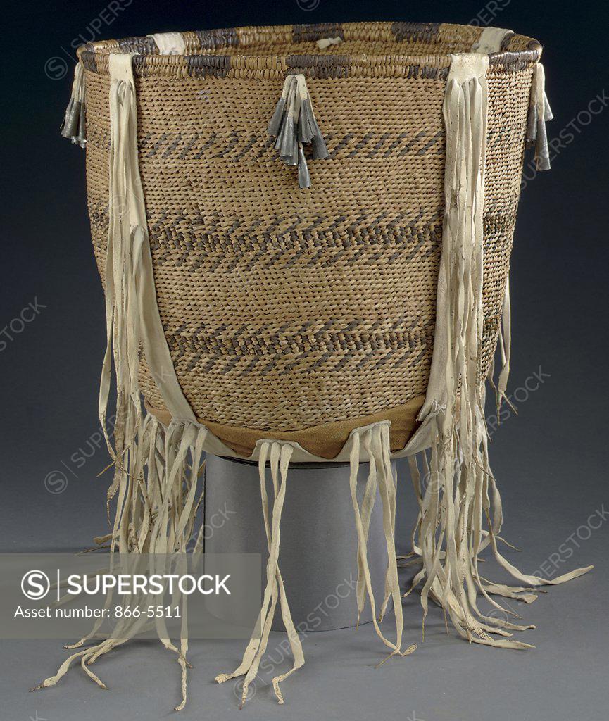 A Western Apache Twined Burden Basket Native American Art Stock Photo