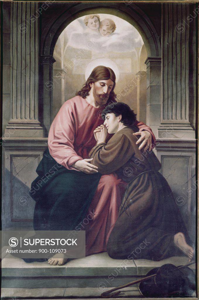 Jesus the Comforter Lauritiz Juelsen (19th C. Danish) SuperStock