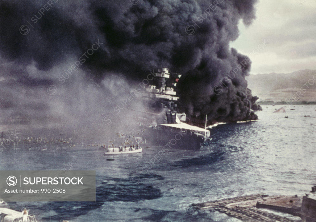 Crew departing the USS California Pearl Harbor, Hawaii, USA December 7