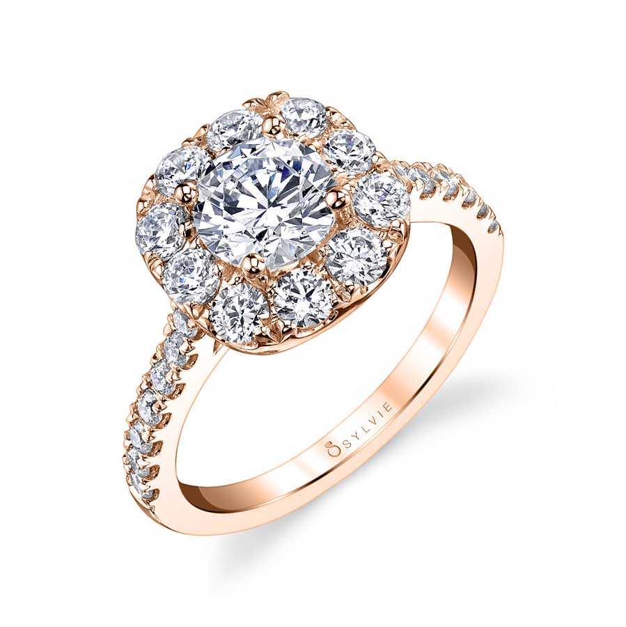 Olivia Classic Cushion Halo Engagement Ring Sylvie