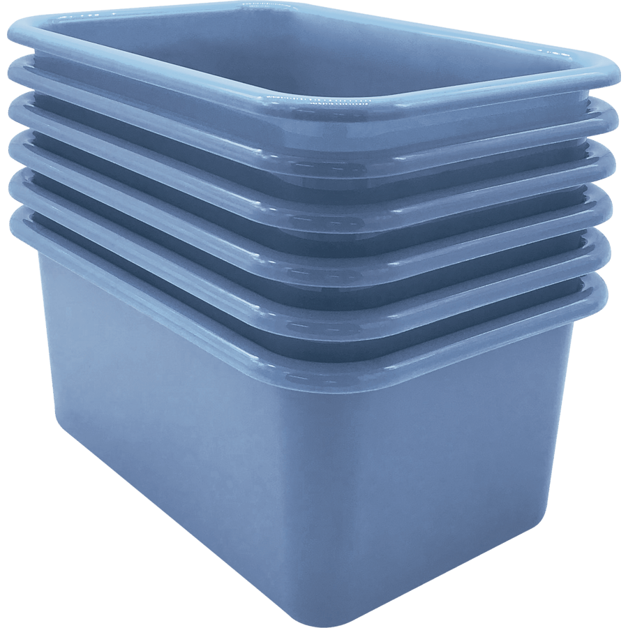 Slate Blue Small Plastic Storage Bin 6 Pack TCR2088583 Teacher