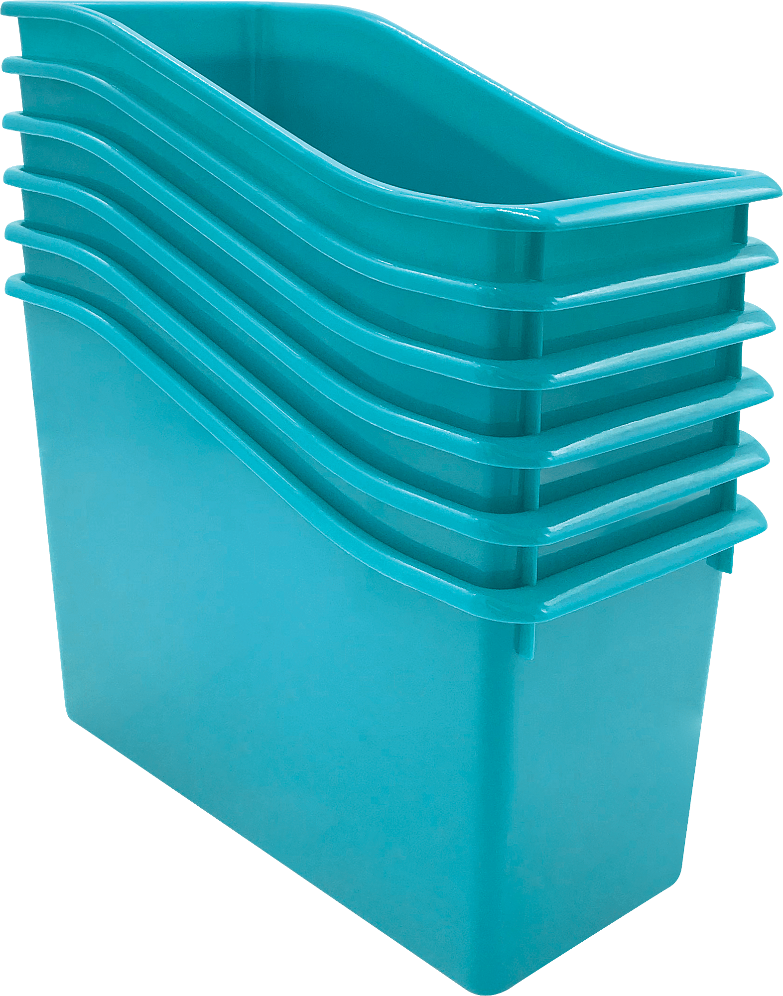 Teal Plastic Book Bin 6 Pack TCR2088556 Teacher Created Resources