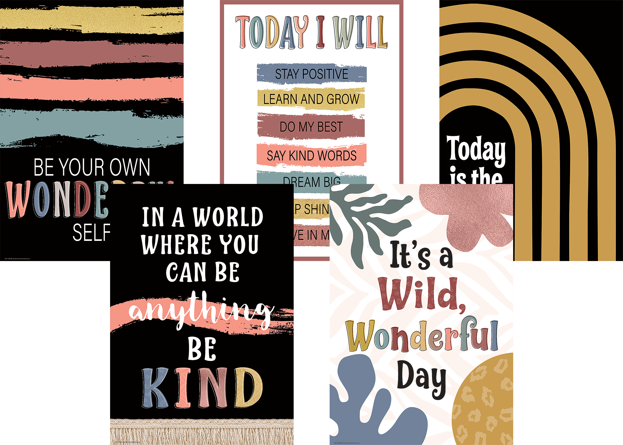 Wonderfully Wild Positive Poster Set (5) TCR2088704 Teacher Created
