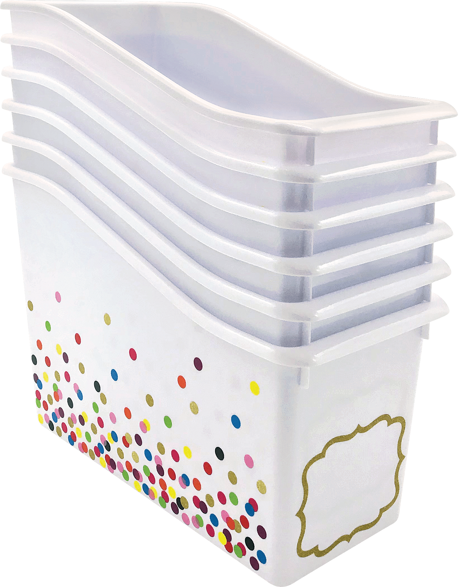 Confetti Plastic Book Bins 6Pack TCR32260 Teacher Created Resources