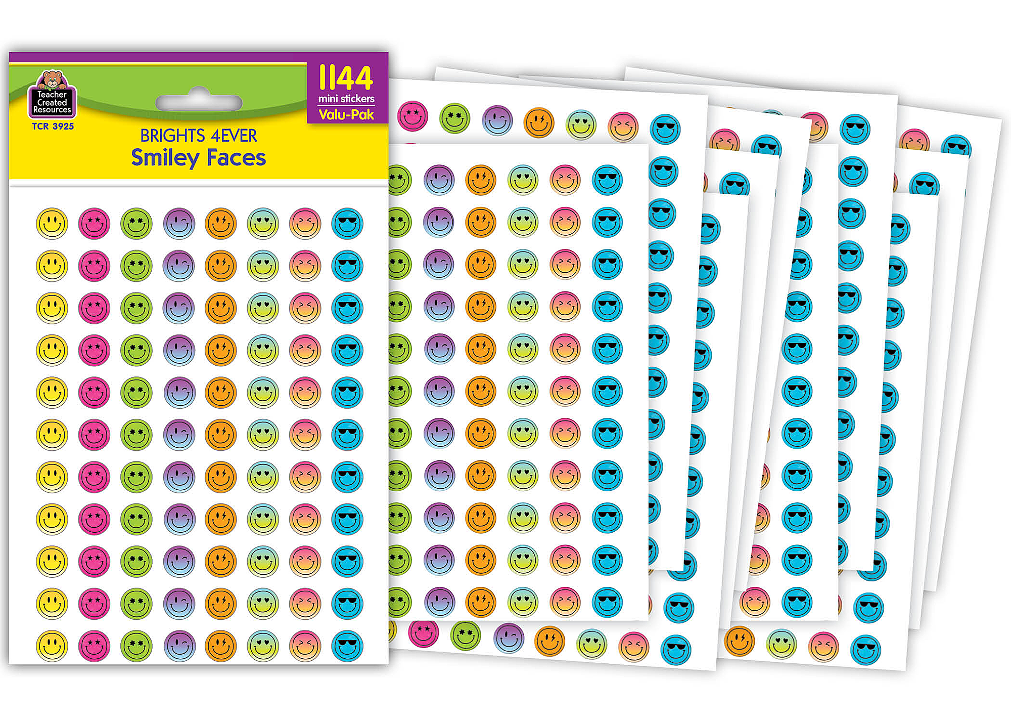 Brights 4Ever Smiley Faces Mini Stickers ValuPak TCR3925 Teacher