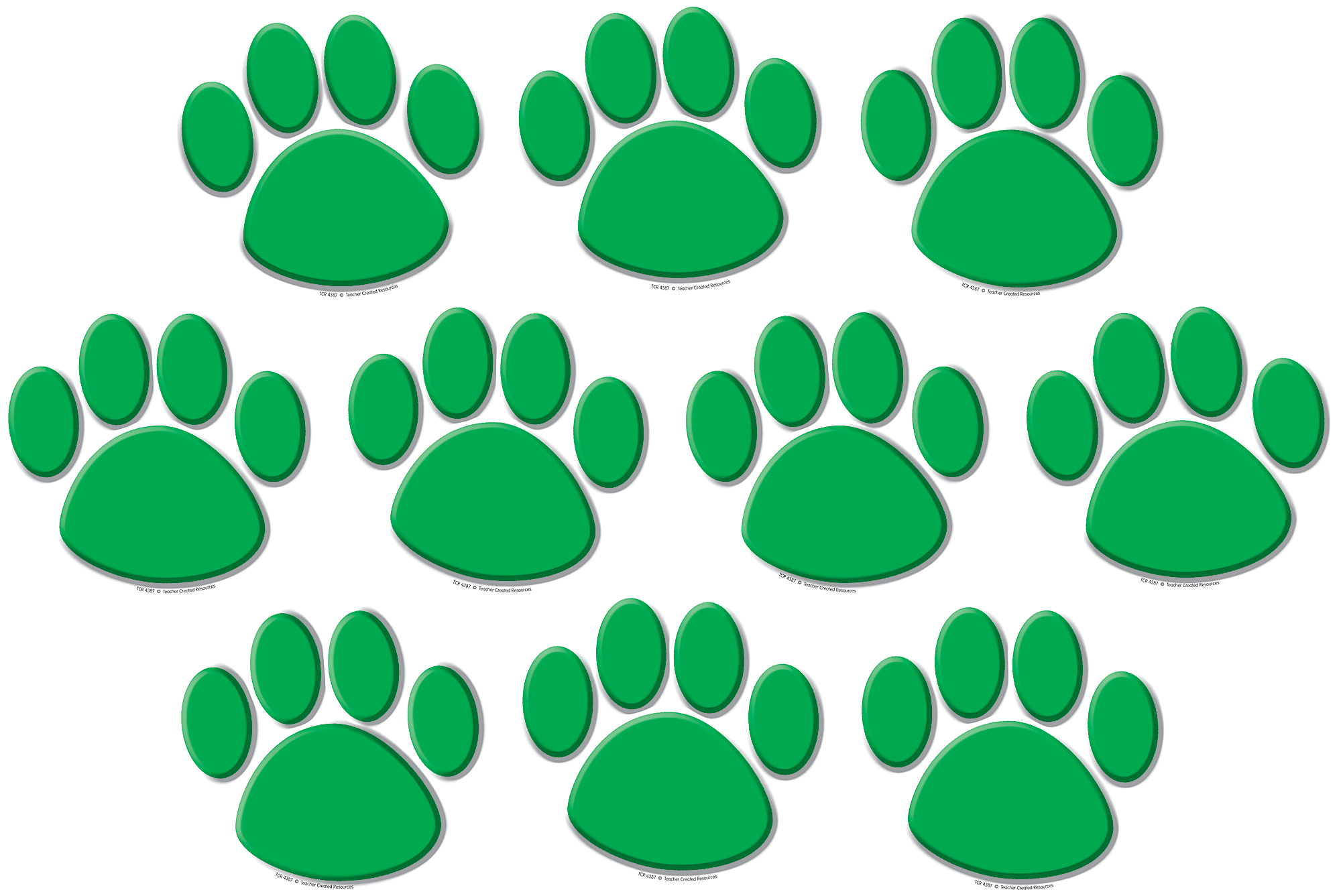 Green Paw Prints Accents TCR4387 Teacher Created Resources