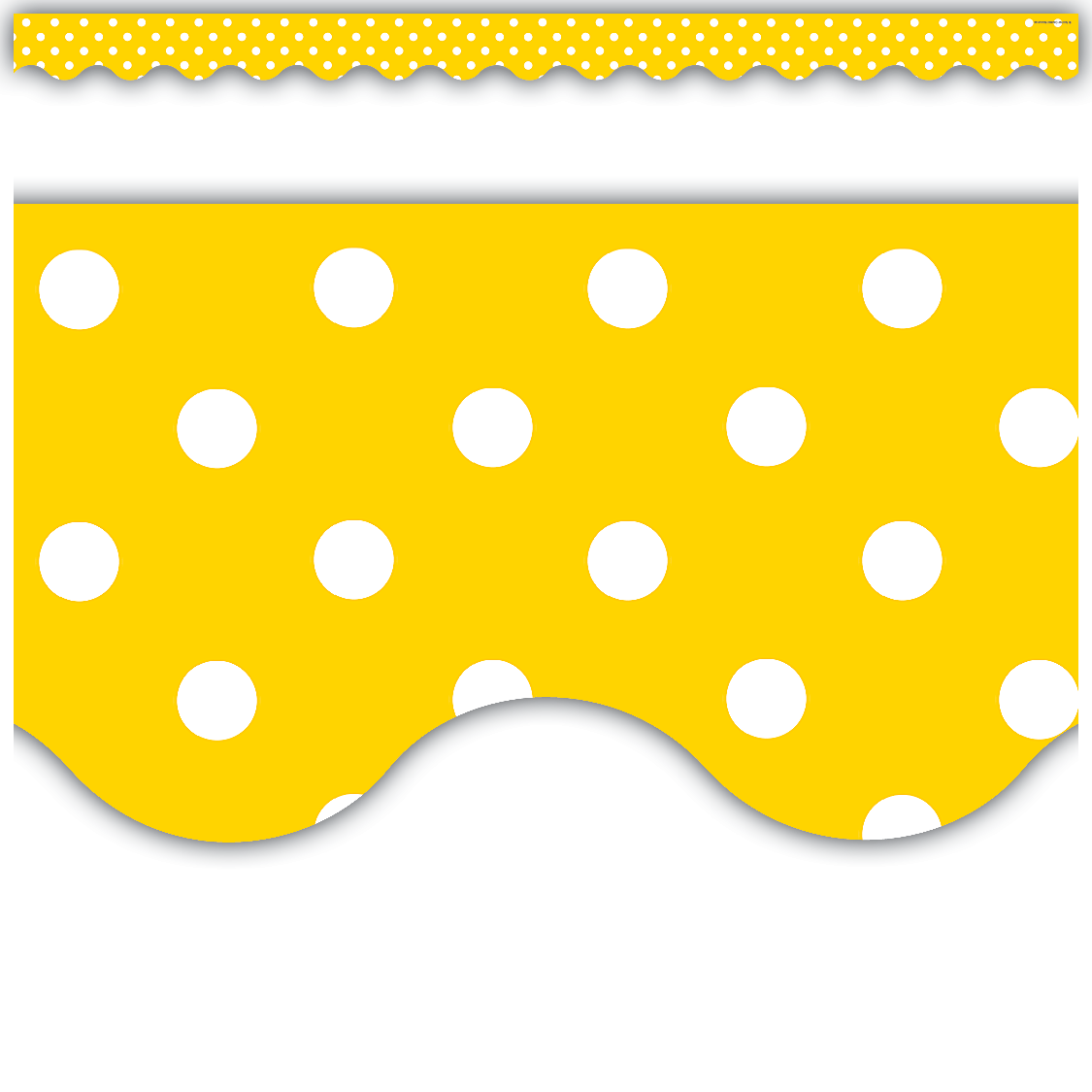 Yellow Polka Dots Scalloped Border Trim TCR4668 Teacher Created