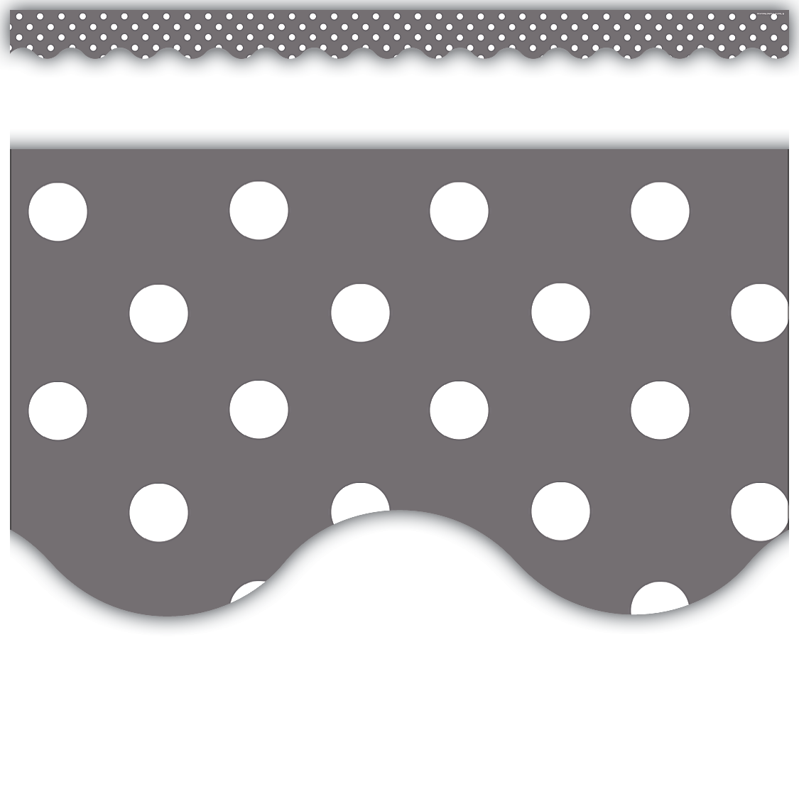 Gray Polka Dots Scalloped Border Trim TCR5495 Teacher Created Resources