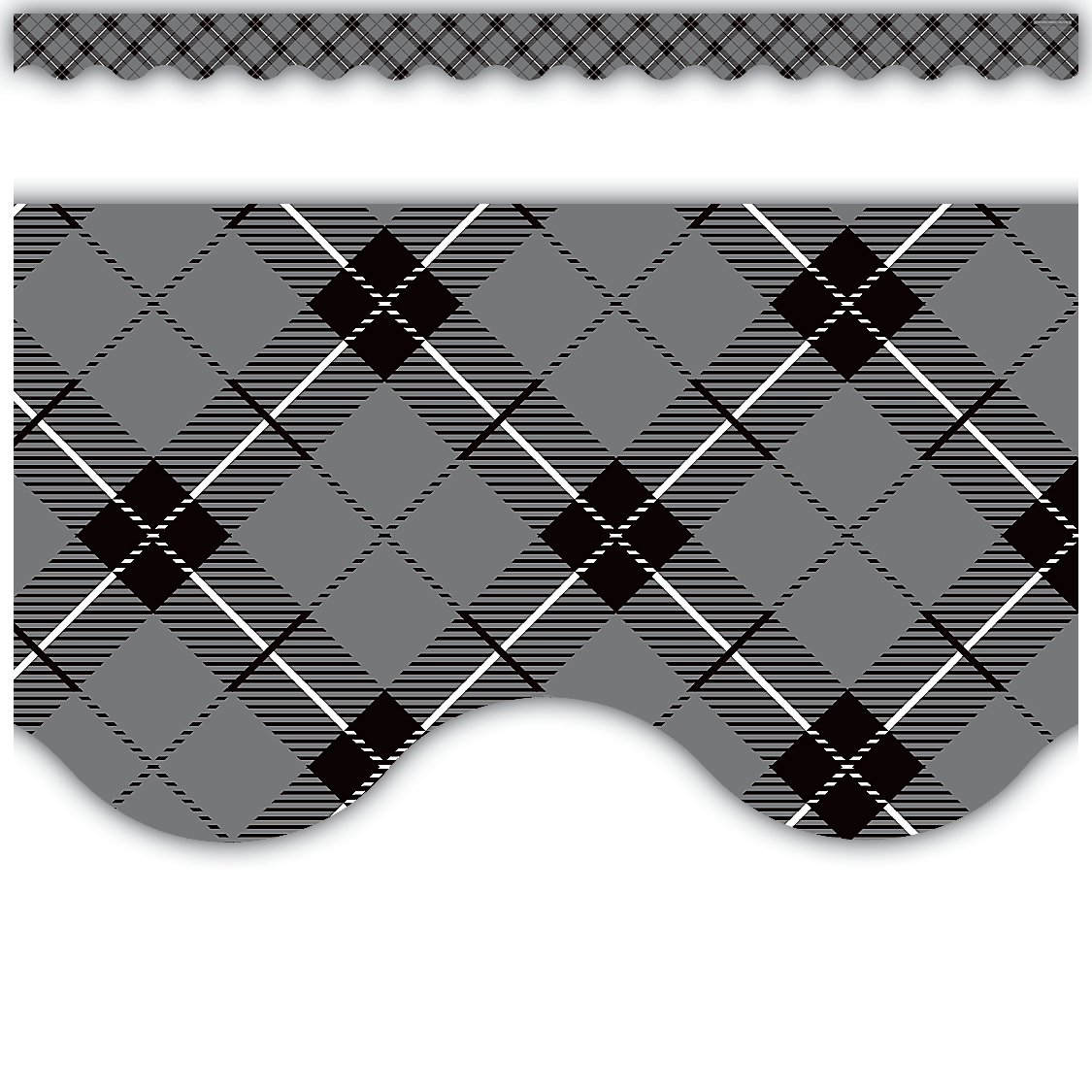 Gray Plaid Scalloped Border Trim TCR5660 Teacher Created Resources