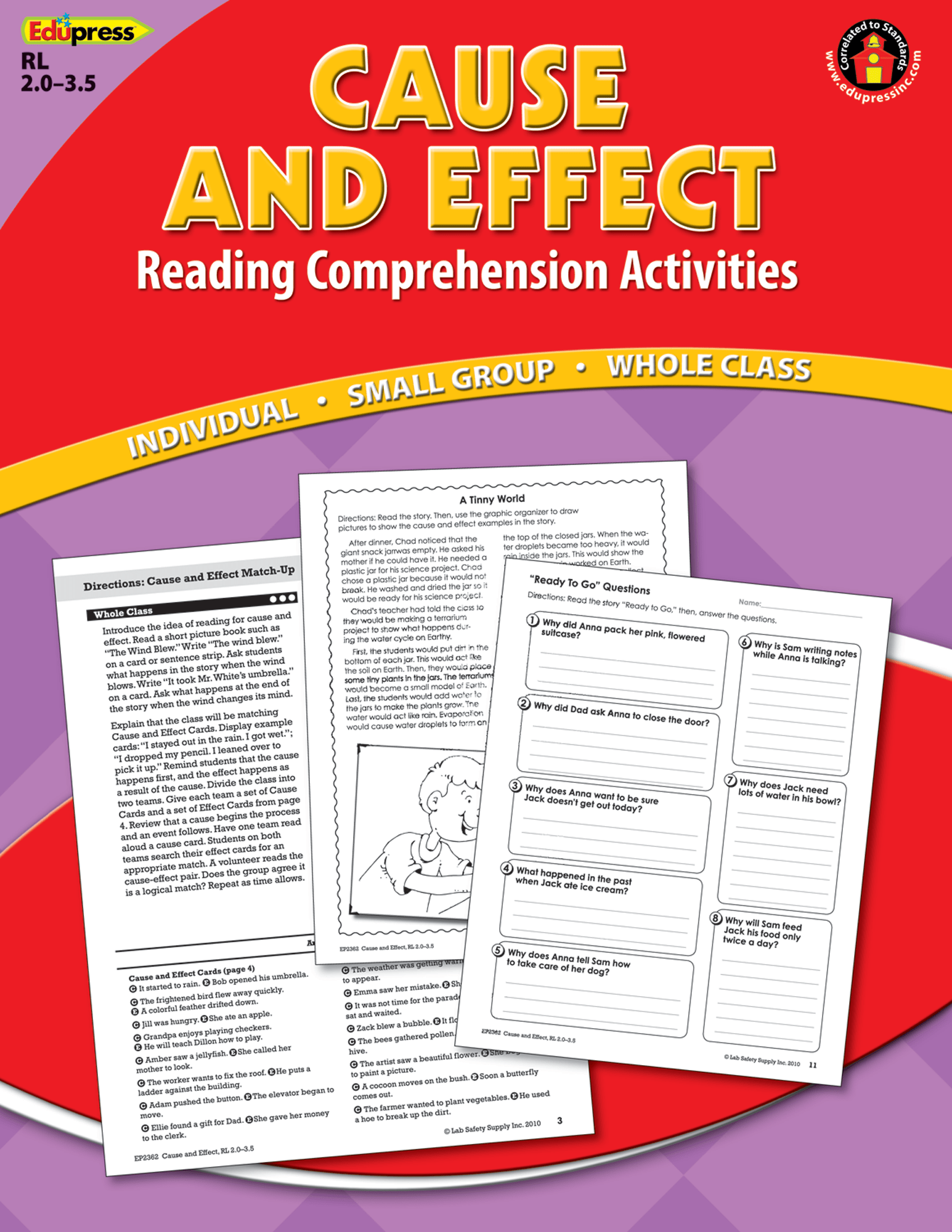 Reading Comprehension Book Cause & Effect Red Level TCR62362