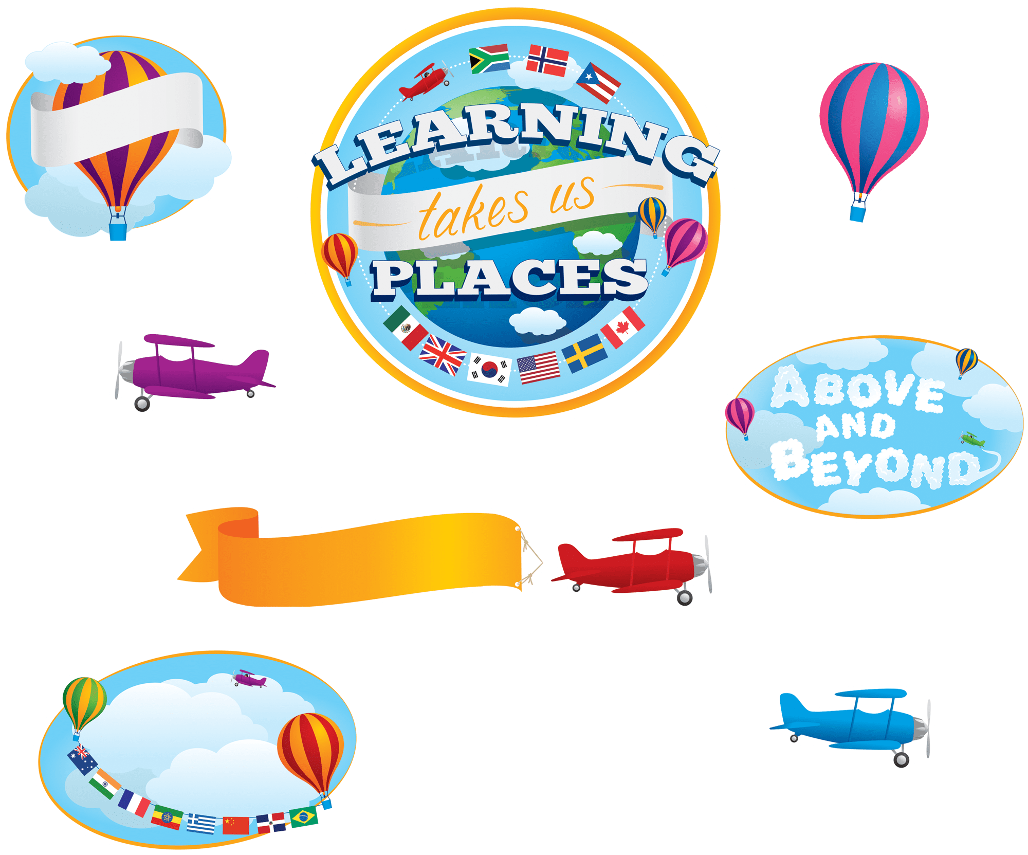 Learning Takes Us Places! Bulletin Board Display Set TCR63578 Teacher Created Resources