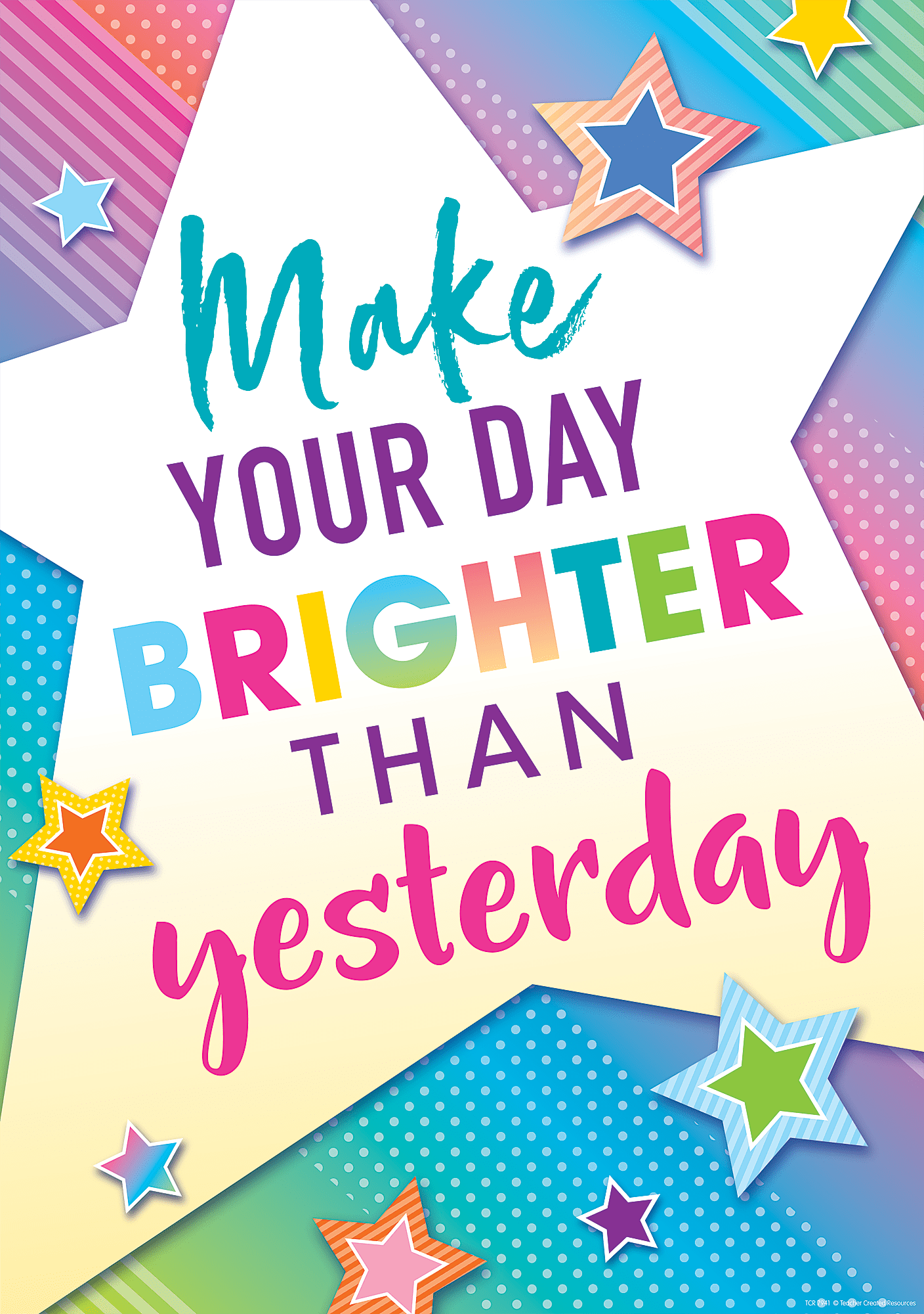 Make Your Day Brighter Than Yesterday Positive Poster TCR7941