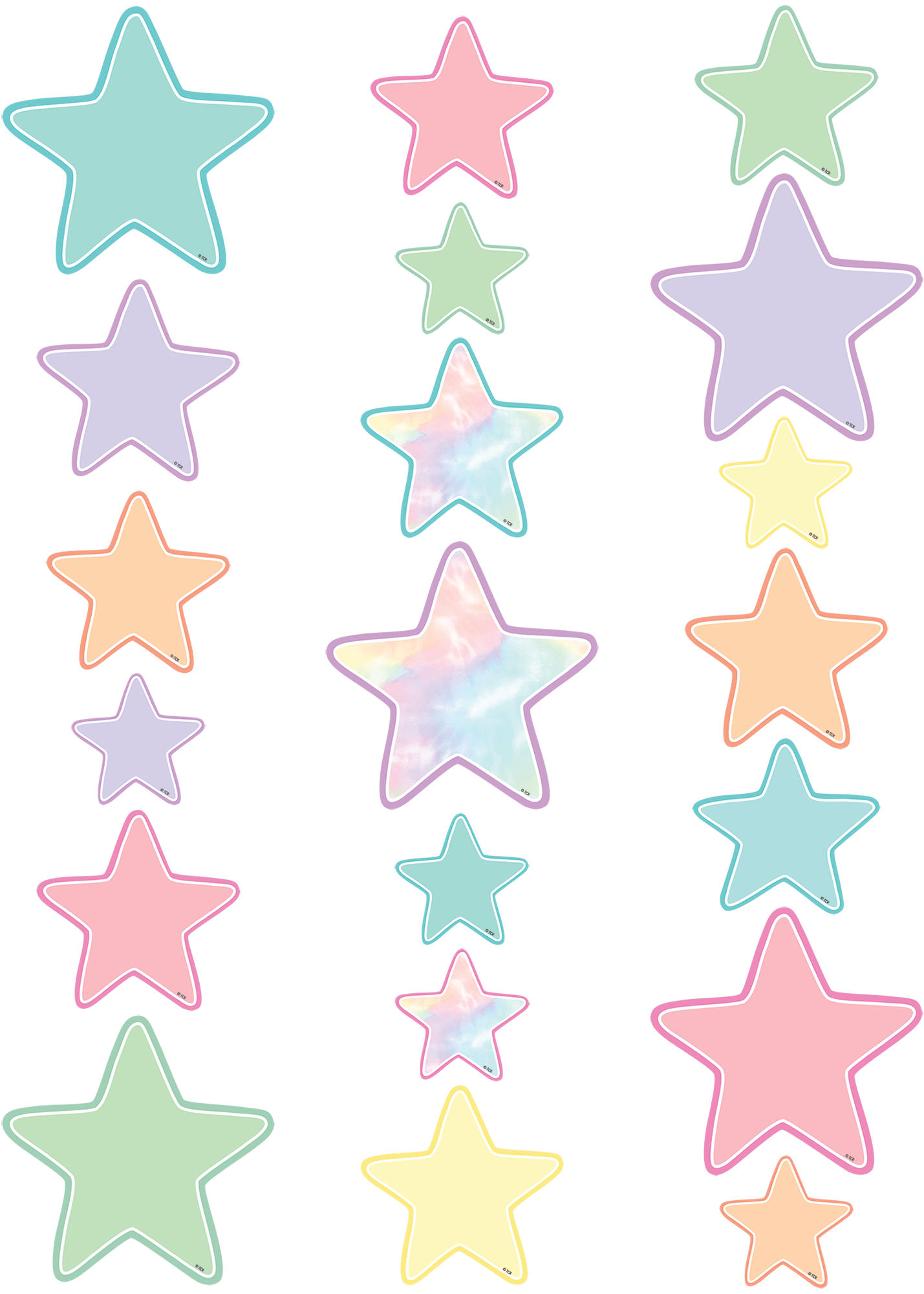 Pastel Pop Stars Accents Assorted Sizes TCR8419 Teacher Created