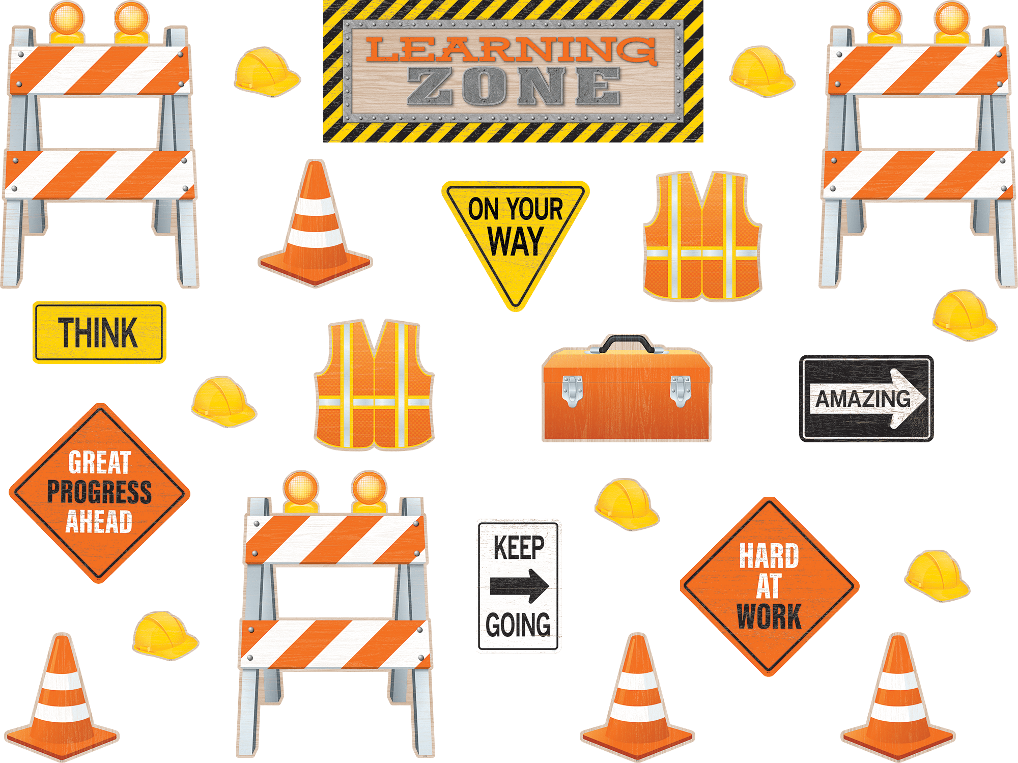 Under Construction Learning Zone Bulletin Board Display TCR8743