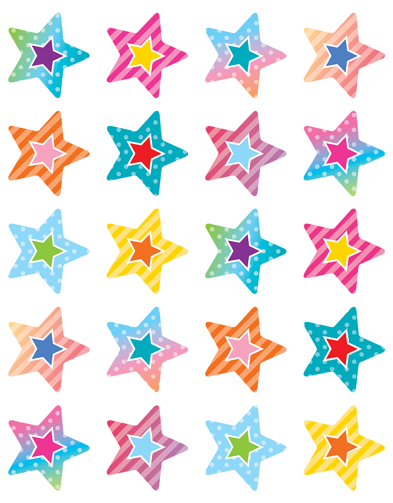 Colorful Vibes Stars Stickers TCR8785 Teacher Created Resources