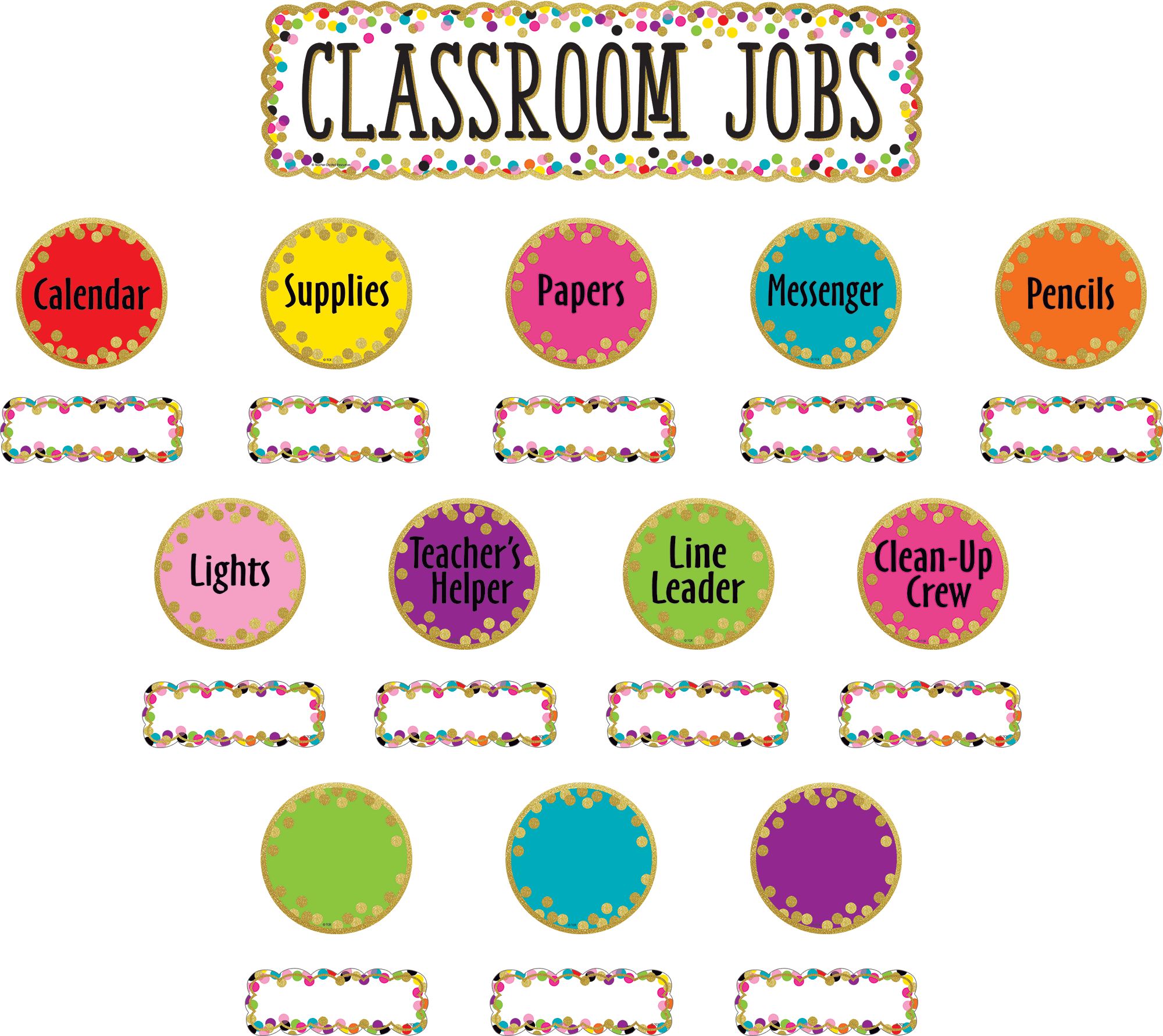 Confetti Classroom Jobs Mini Bulletin Board TCR8802 Teacher Created