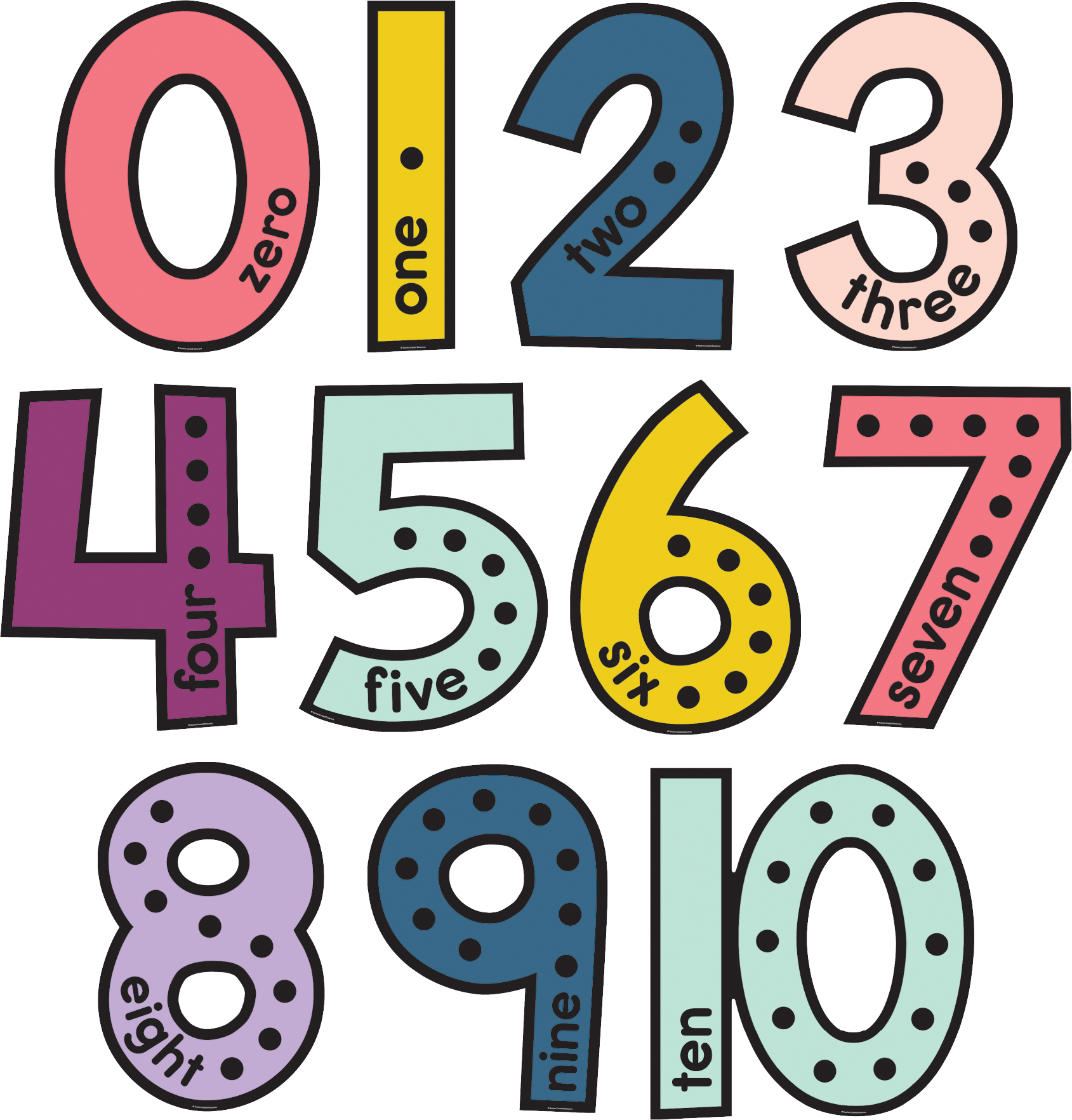 Oh Happy Day Jumbo Numbers Bulletin Board TCR9010 Teacher Created