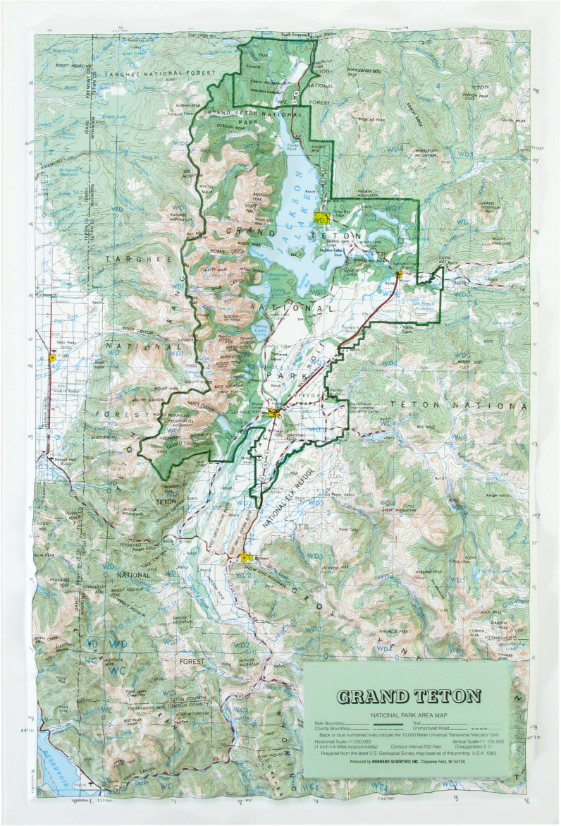 Hubbard Scientific Raised Relief Map Grand Teton National Park