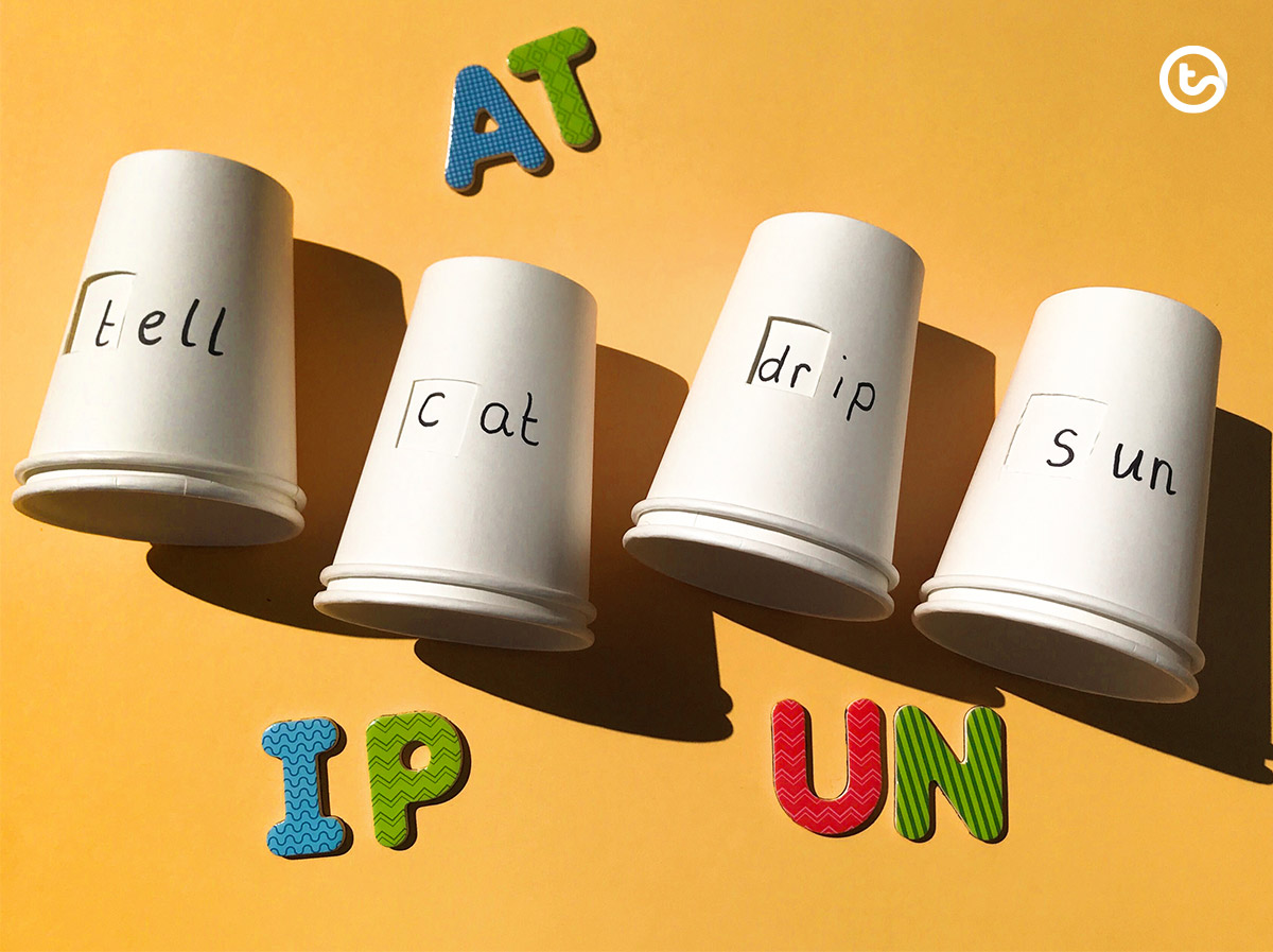 Word Family Paper Cups HandsOn Phonics Teach Starter