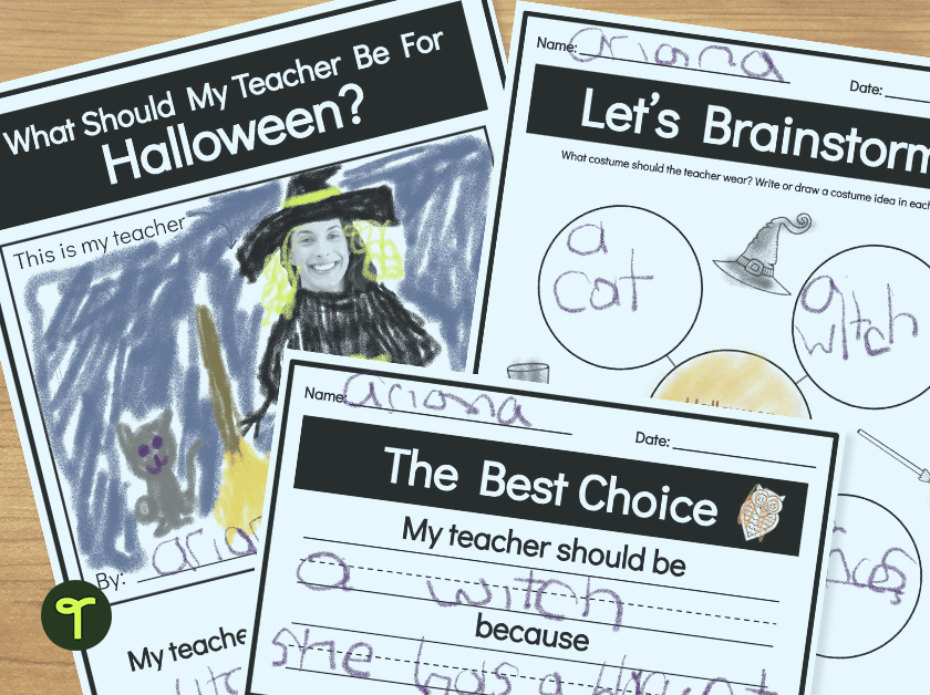 What Should My Teacher Be For Halloween? Writing Activity Pack Teach Starter