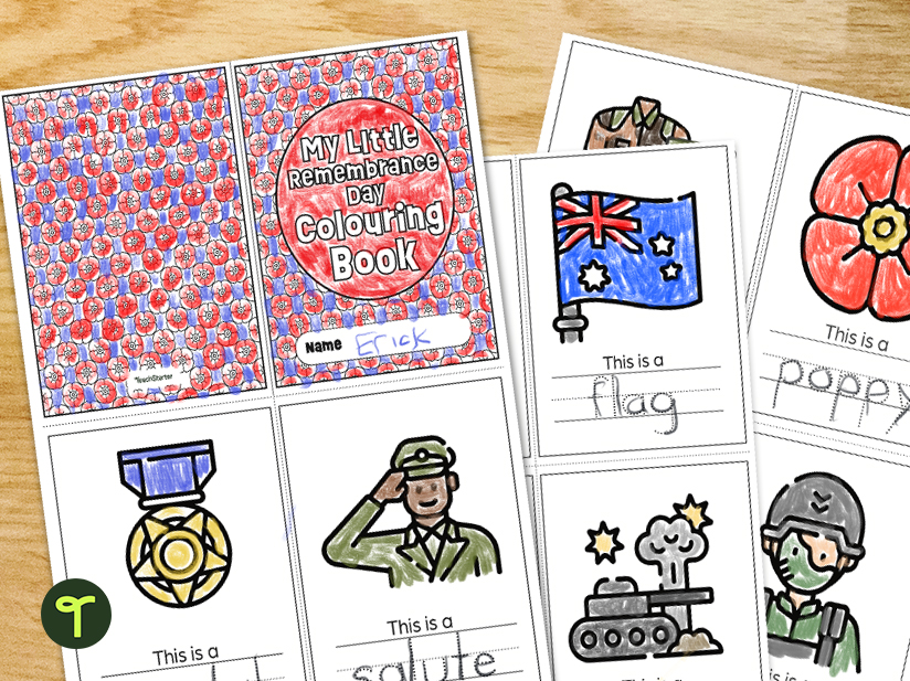 My Little Remembrance Day Colouring Book Teach Starter