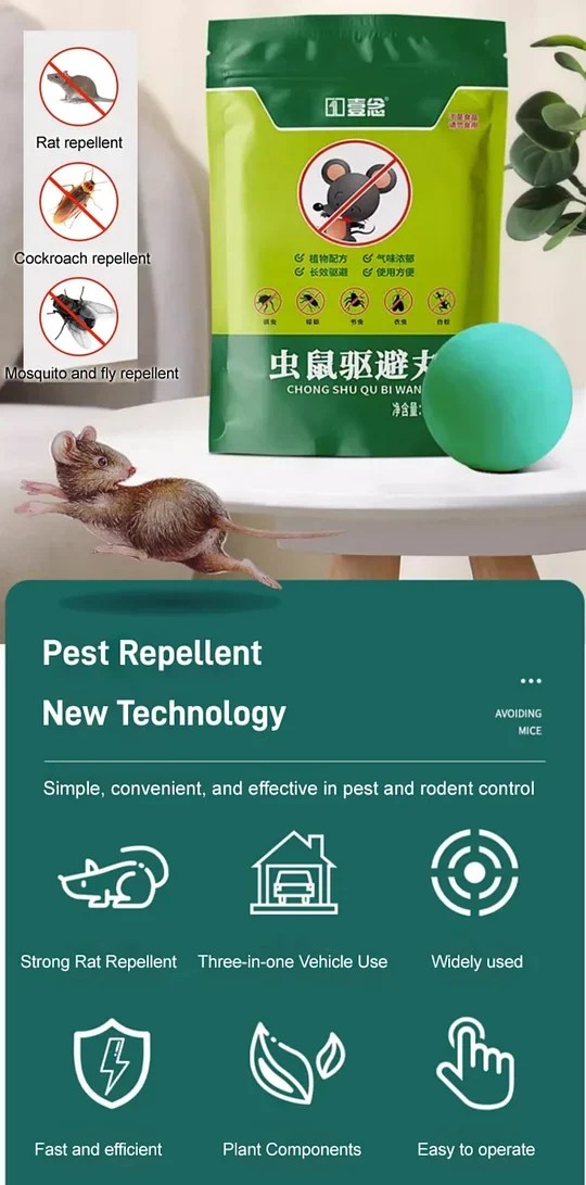 (One pellet lasts for one year!)Rodent and insect repellent sphere