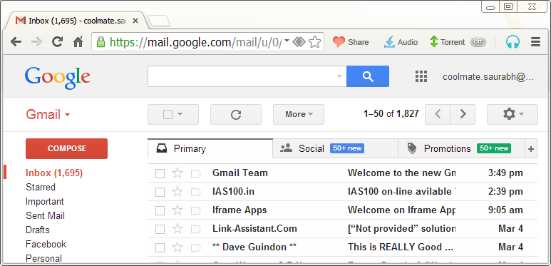 How do I reverse the order of emails in Gmail?