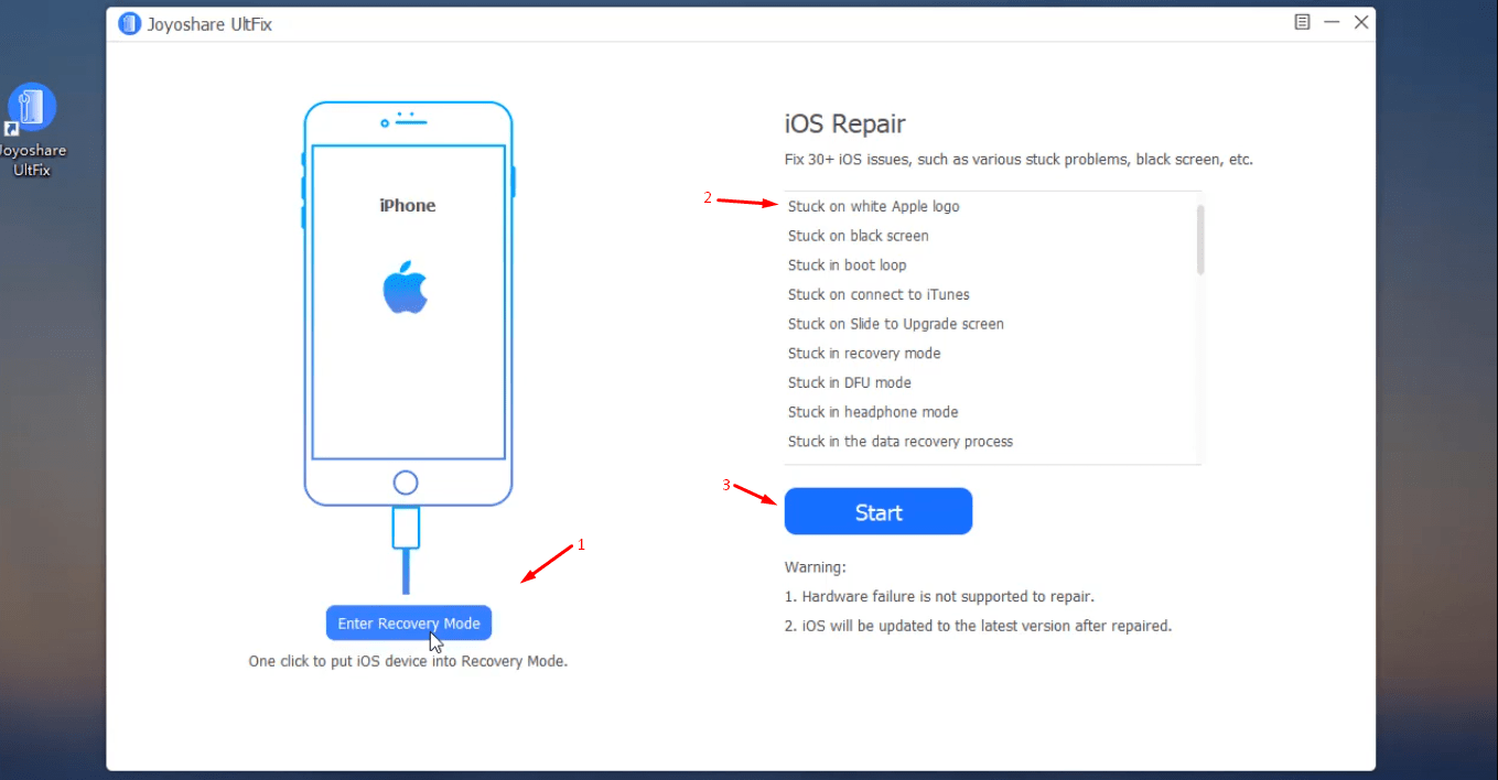 How to Fix iPhone Black Screen with Joyoshare UltFix