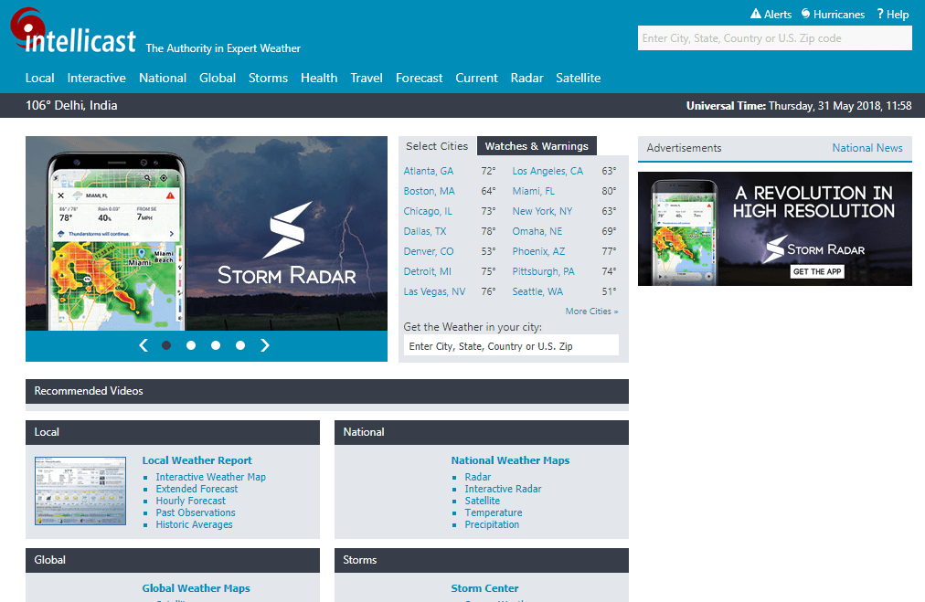 Intellicast Review Get Detailed Weather Forecast For Up to 10 days In