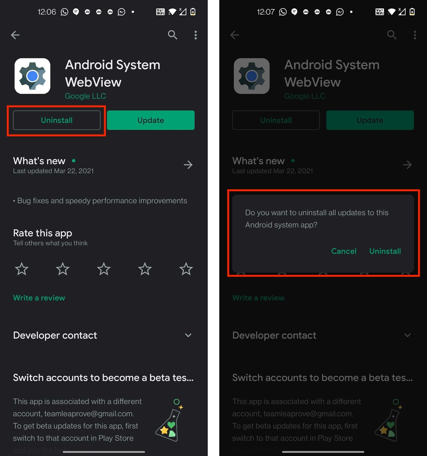 How to Uninstall Android System WebView via Play Store TechNadu