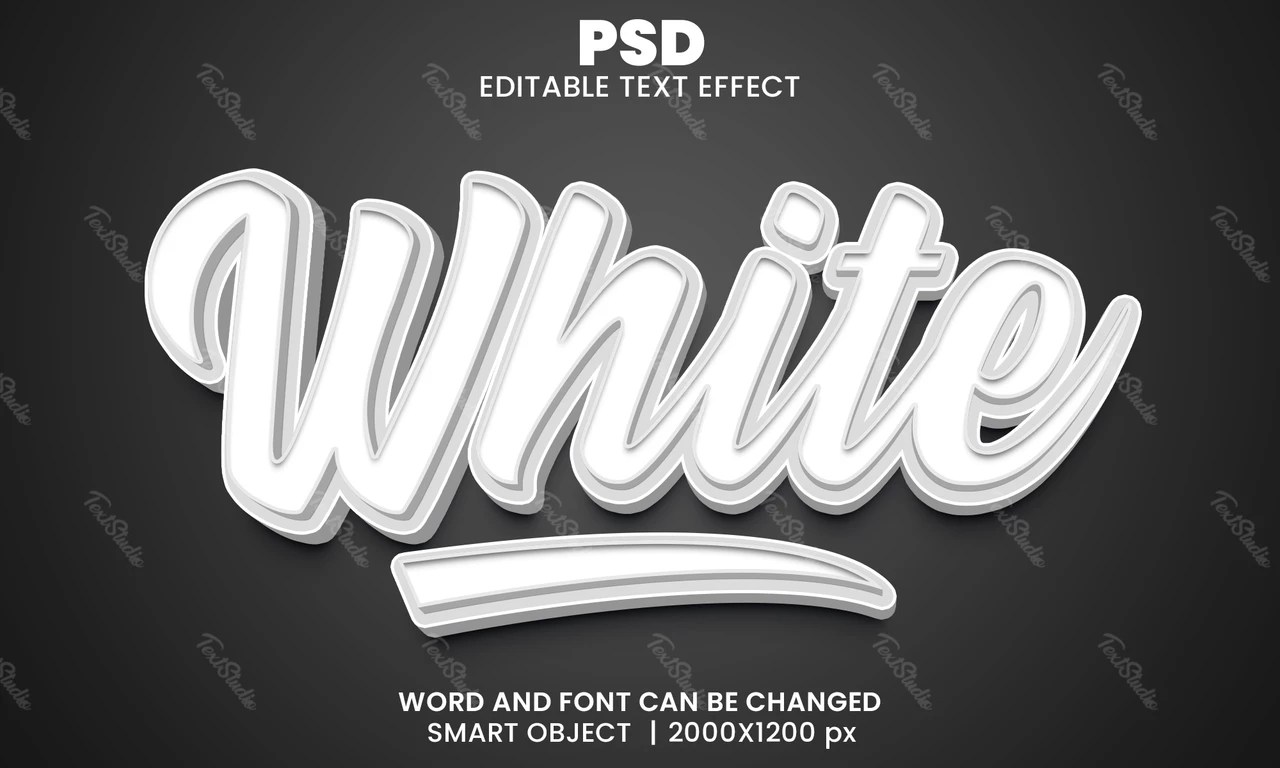 White Text Effect PREMIUM PSD File