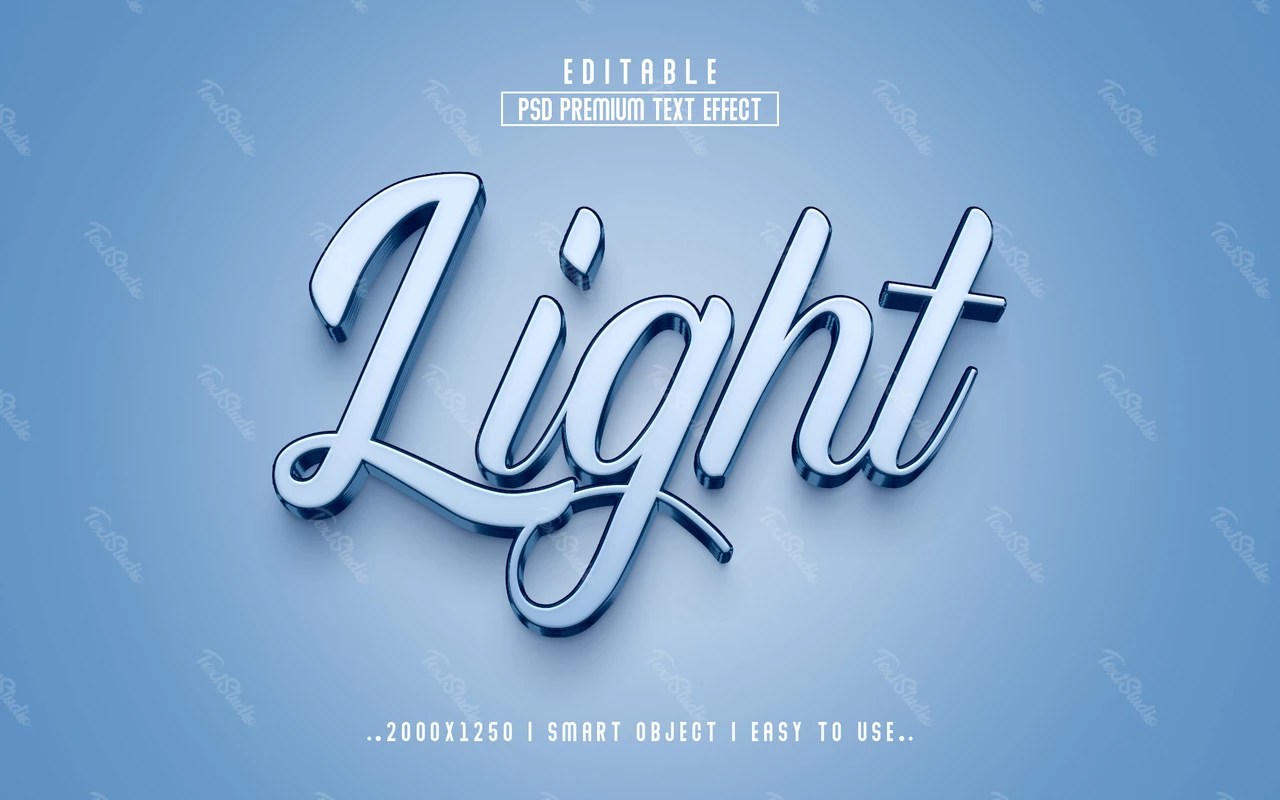 Light Blue Text Effect PREMIUM PSD File