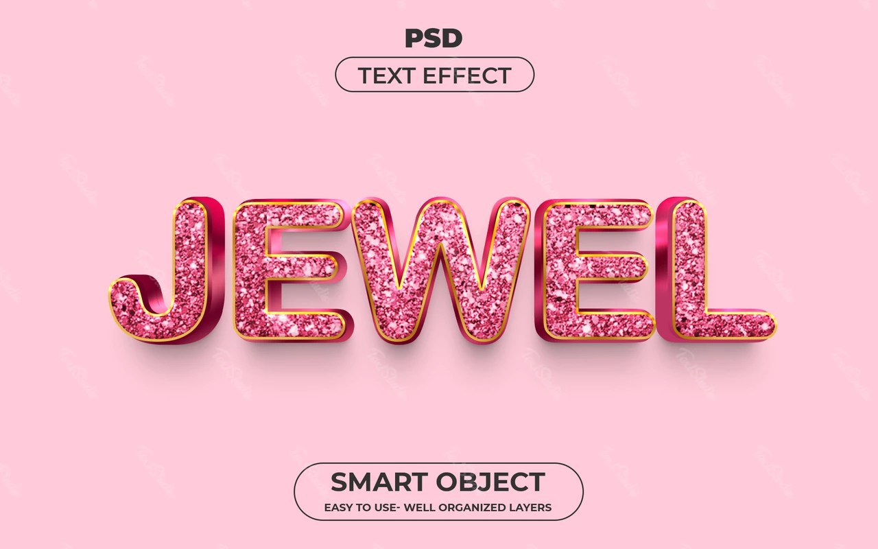 Pink Glitter Jewel Text Effect PREMIUM PSD File
