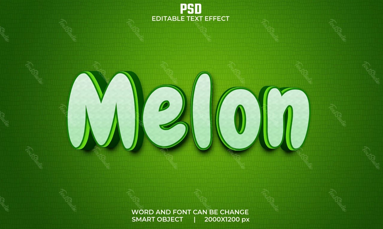 Melon Text Effect Free PSD File
