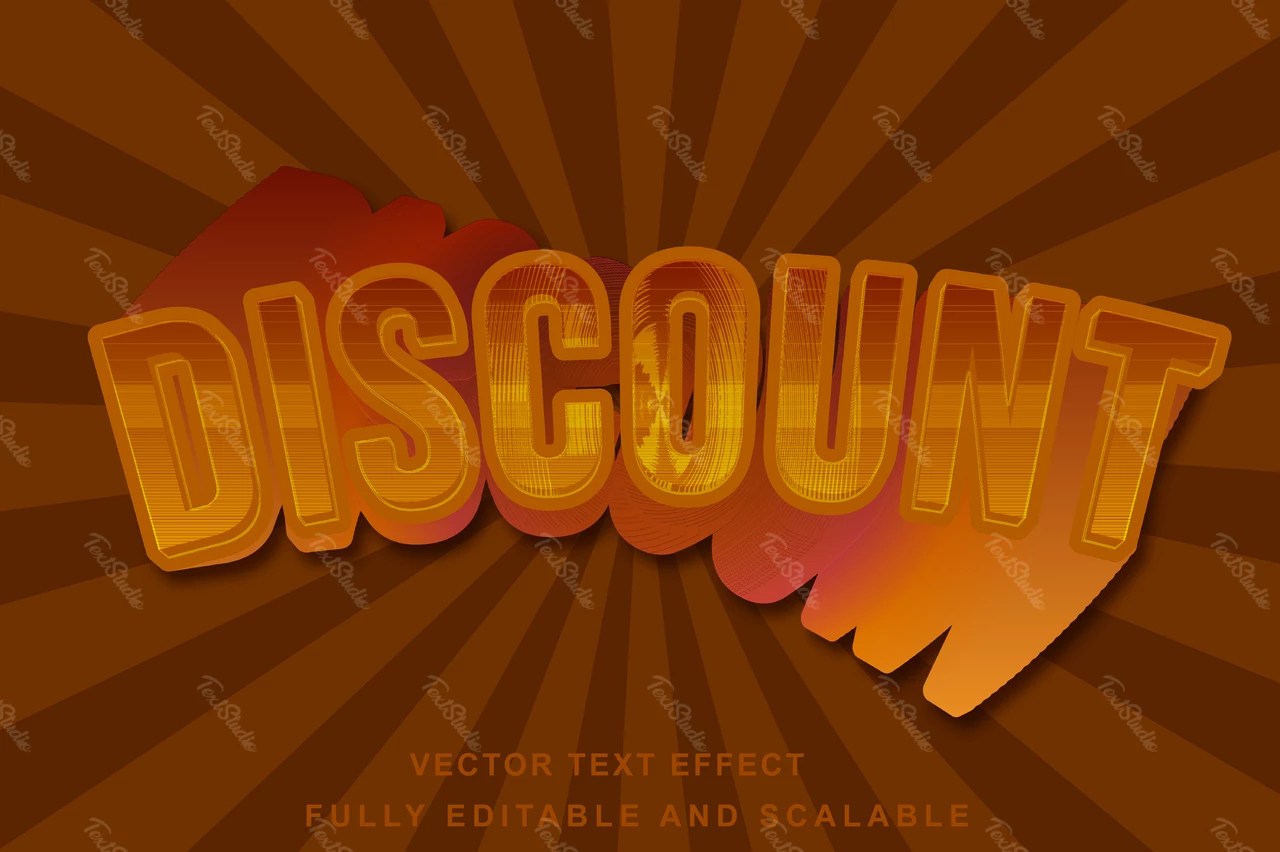 Retro Discount Circus Font Style Effect PREMIUM Vector File