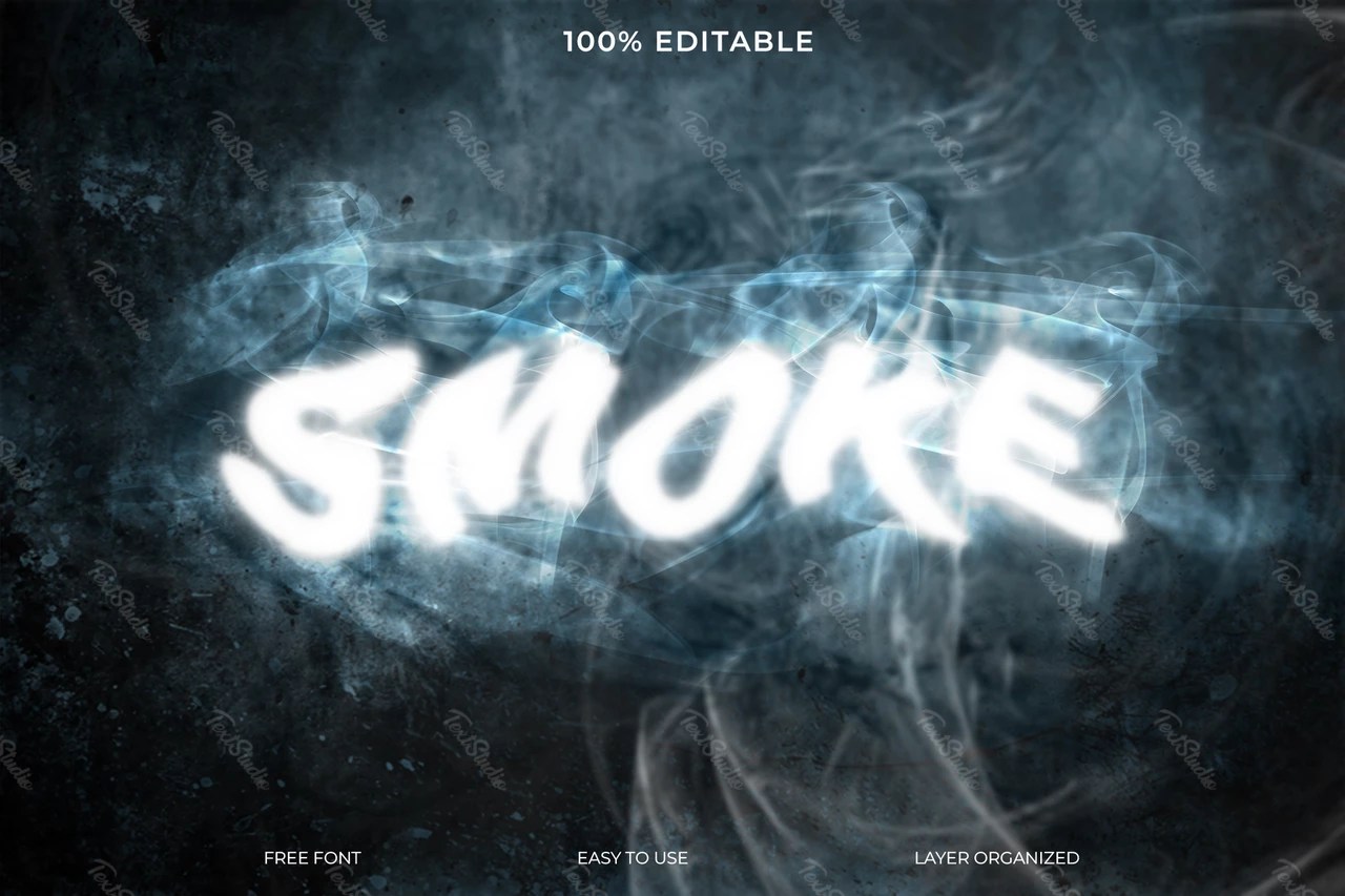 Smoke Font Style Text Effect PREMIUM PSD File